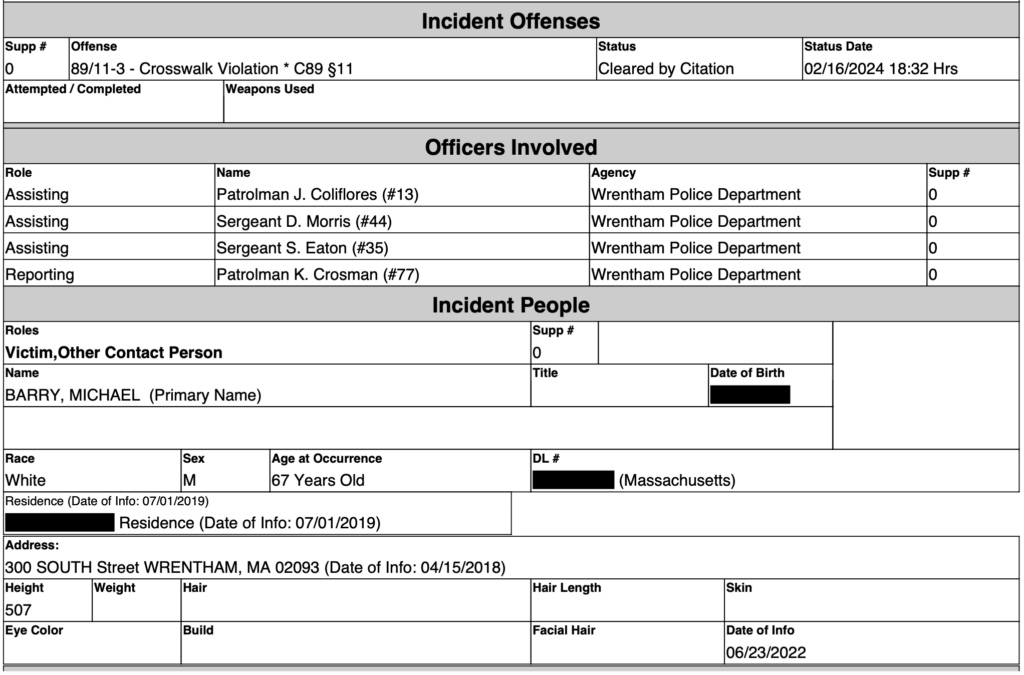 Canton Coverup Part 321: Wrentham Police Report Shows Canton Police ...